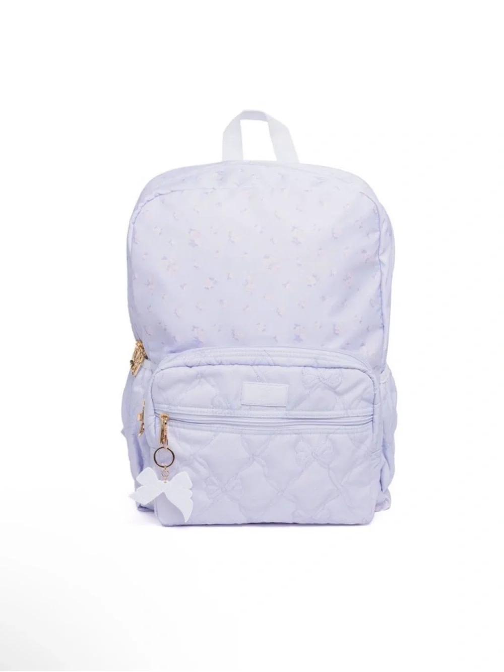 LoveShackFancy Lavender Quilted Kids Backpack with Bow Charm